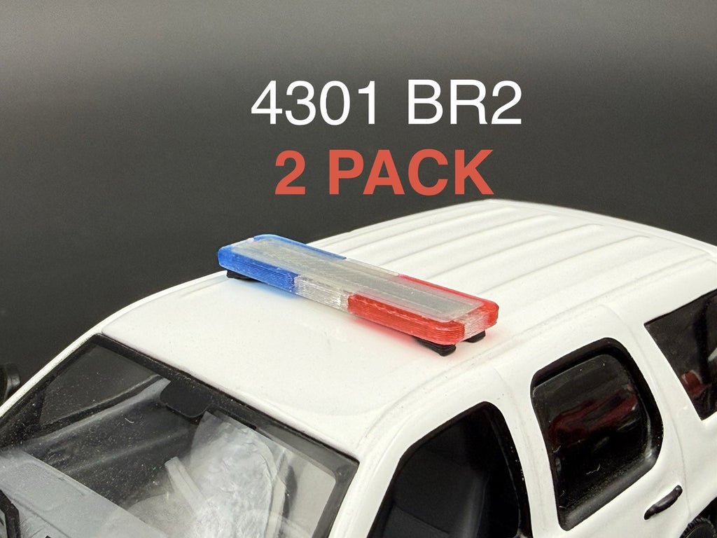 2 PACK 1/43 O Scale Model Whelen Liberty Blue Red Police Lightbar 4301 BR20