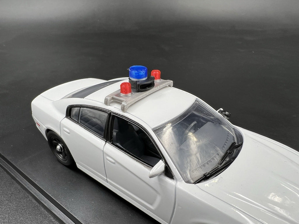1/43 Vintage Red Beacon Blue Beacon With Siren Speaker Lightbar Police8