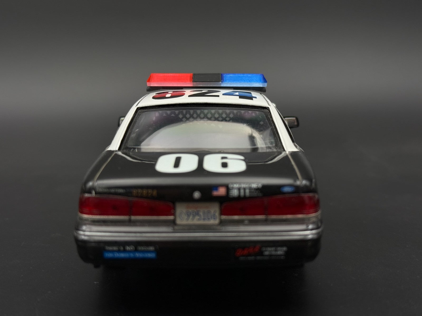 1/24 25 Scale Model Blue Red Black Code 3 Excalibur Lightbar Police 2415BRBLACK9