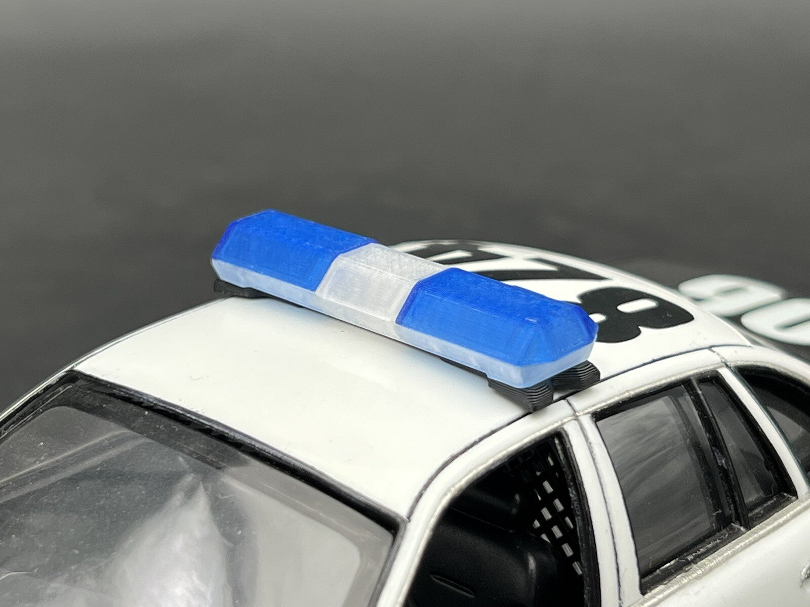 1/24 25 Scale Clear Blue Code 3 MX7000 Lightbar W Internal Lens Police Sheriff3