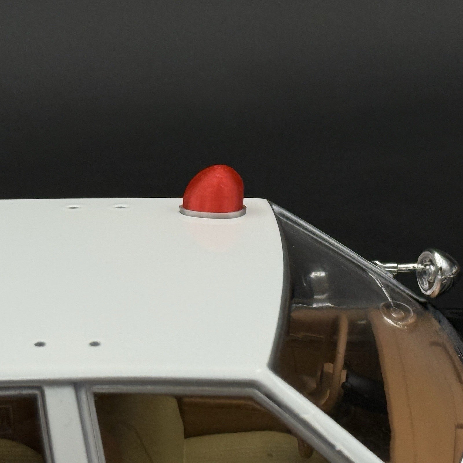 2 Pack 1/18 LED Ready Red Fire Ball Teardrop Beacon Kojak Starsky Hutch Police7