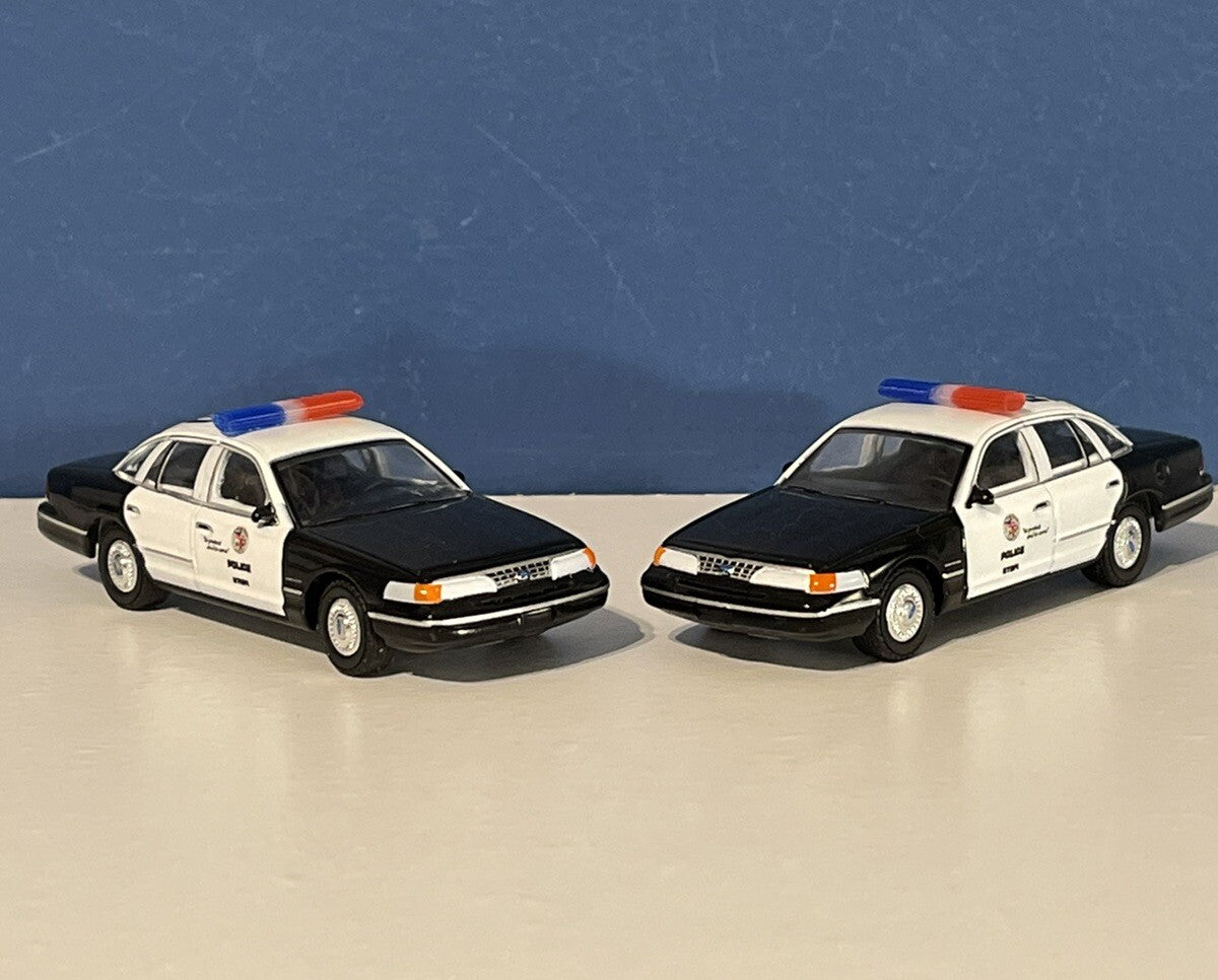 2 Pack 1/64 Blue Red Federal Signal Aerodynic Lightbar Greenlight Police Sheriff1