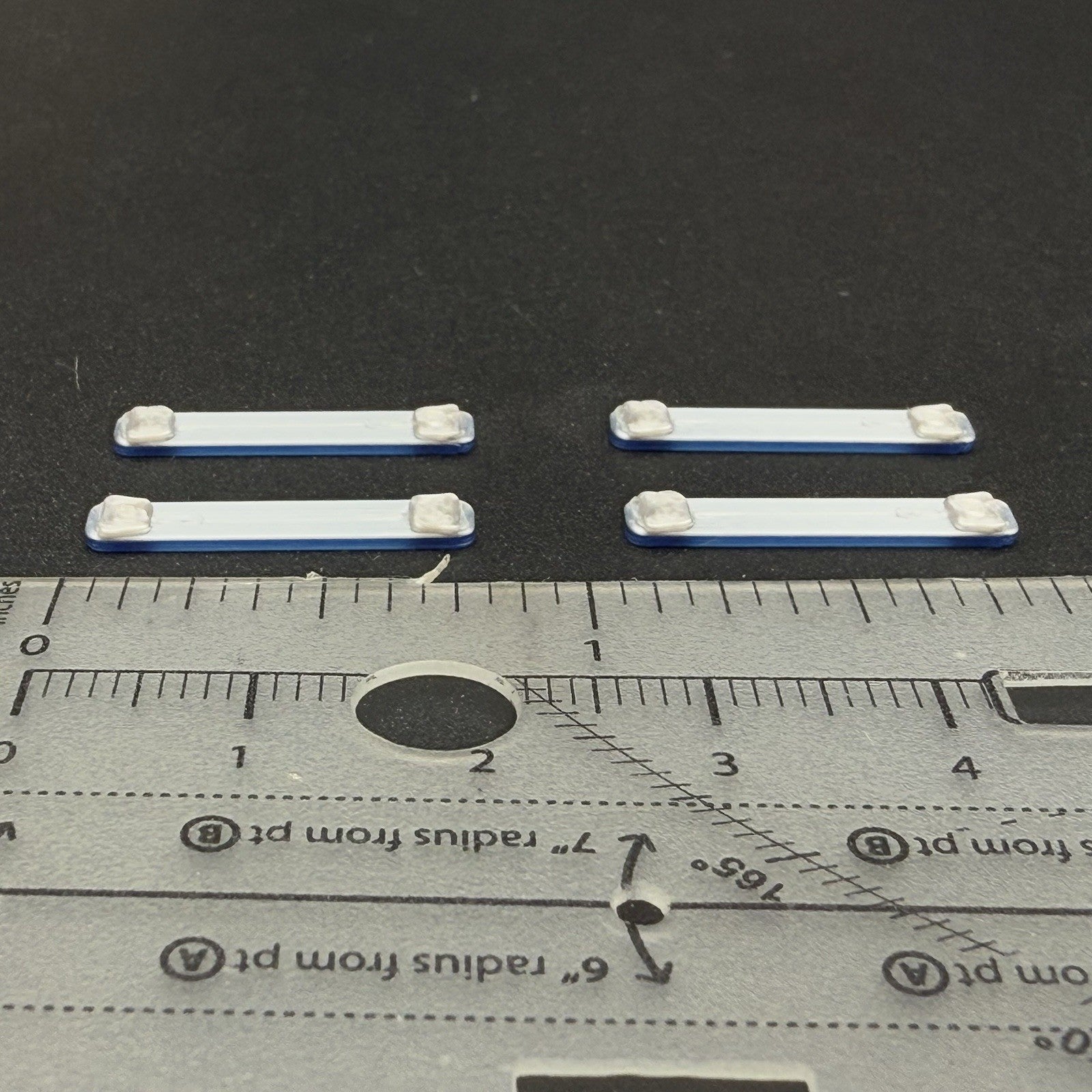 4 Pack 1/87 HO Scale Blue LED Style Long Whelen Lightbar Police Fire 87061