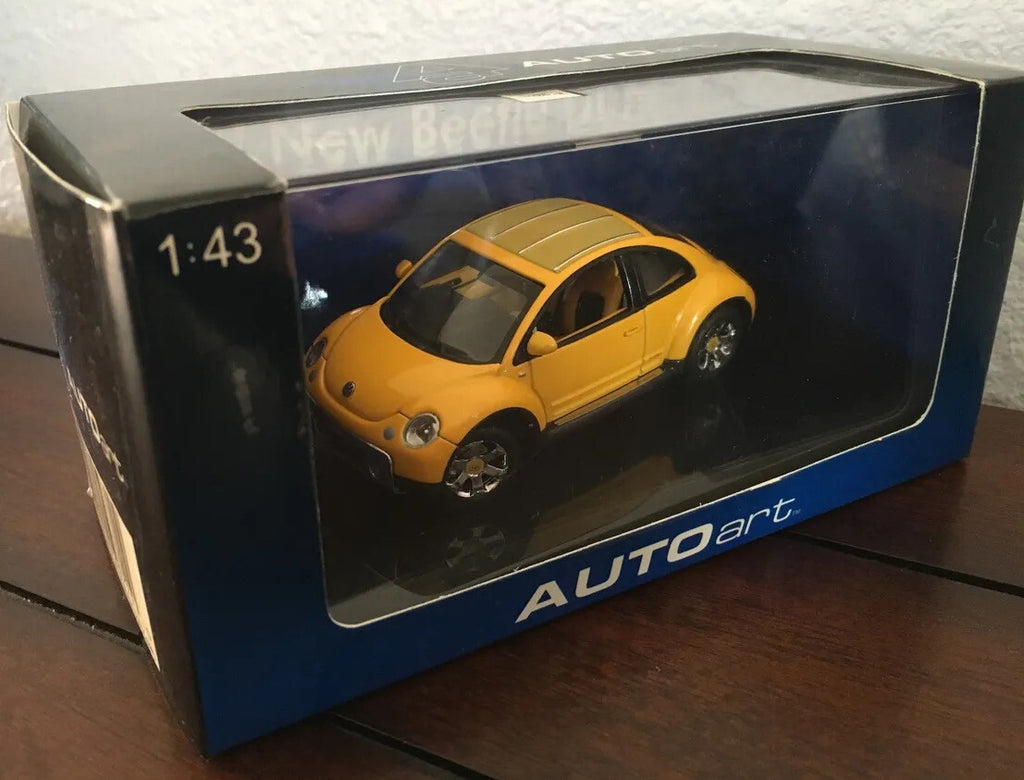1:43 AutoArt Volkswagen VW New Beetle Dune Buggy Off-road Yellow O Scale 597111