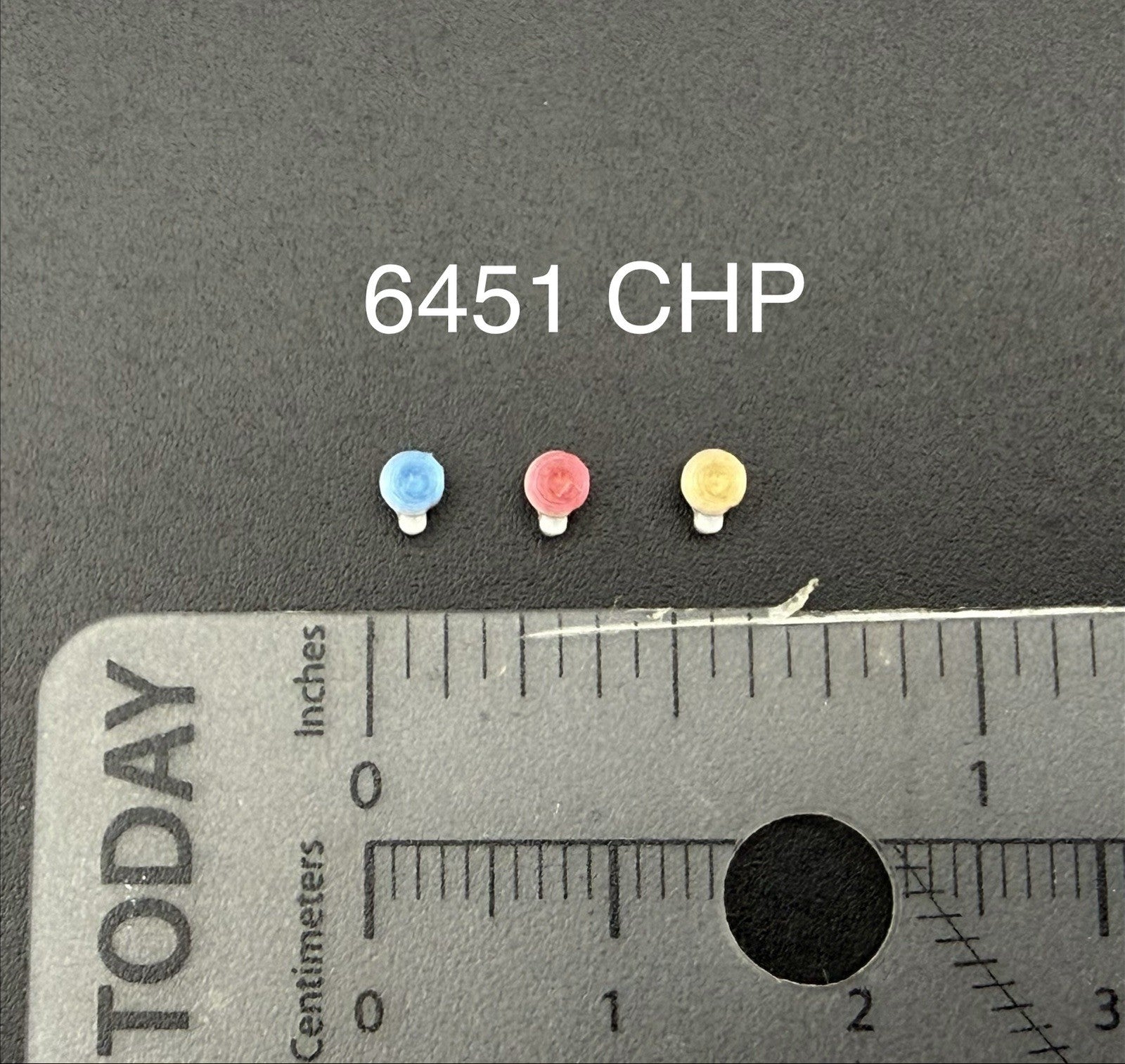 3 Pack 1/64 Scale Model Blue Red Amber PAR Round Deck Light Police 6451CHP0