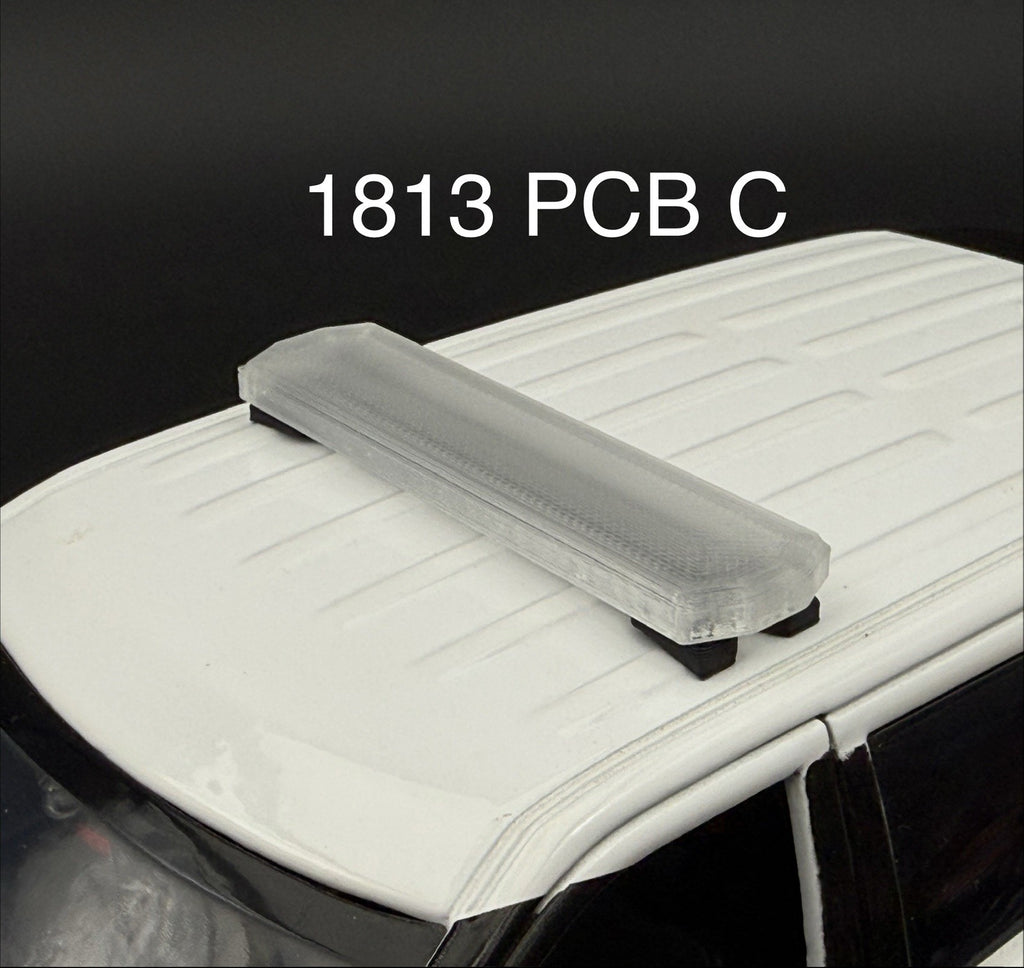 1/18 Scale Model PCB Compatible Code 3 2700 Clear Lightbar Police 1813PCBC0