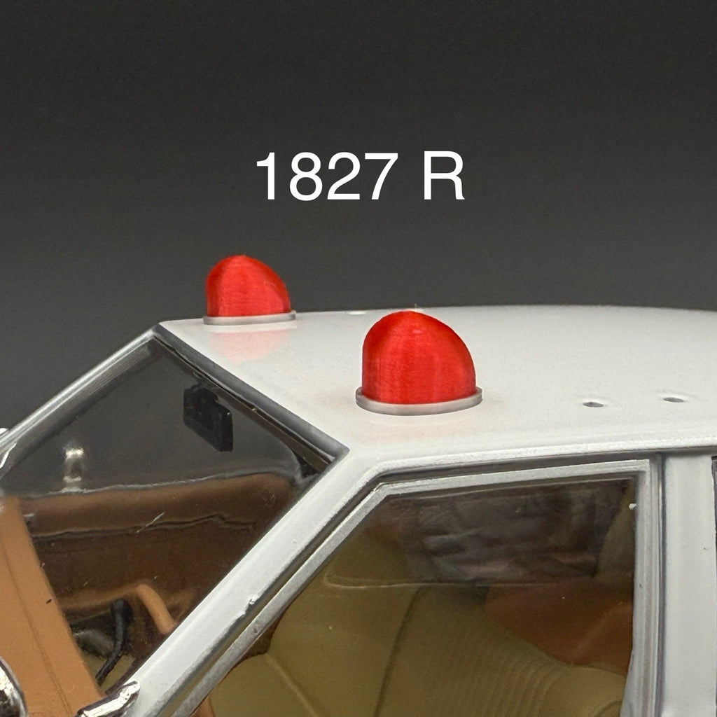 2 Pack 1/18 LED Ready Red Fire Ball Teardrop Beacon Kojak Starsky Hutch Police0