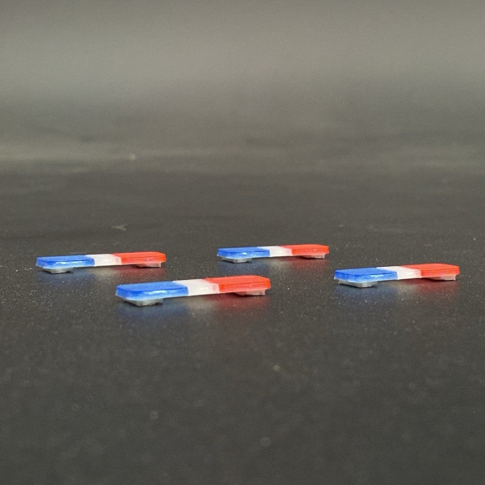 4-Pack 1/87 HO Scale Blue Clear Red LED Style Whelen Lightbar Police Car 8701BCR2