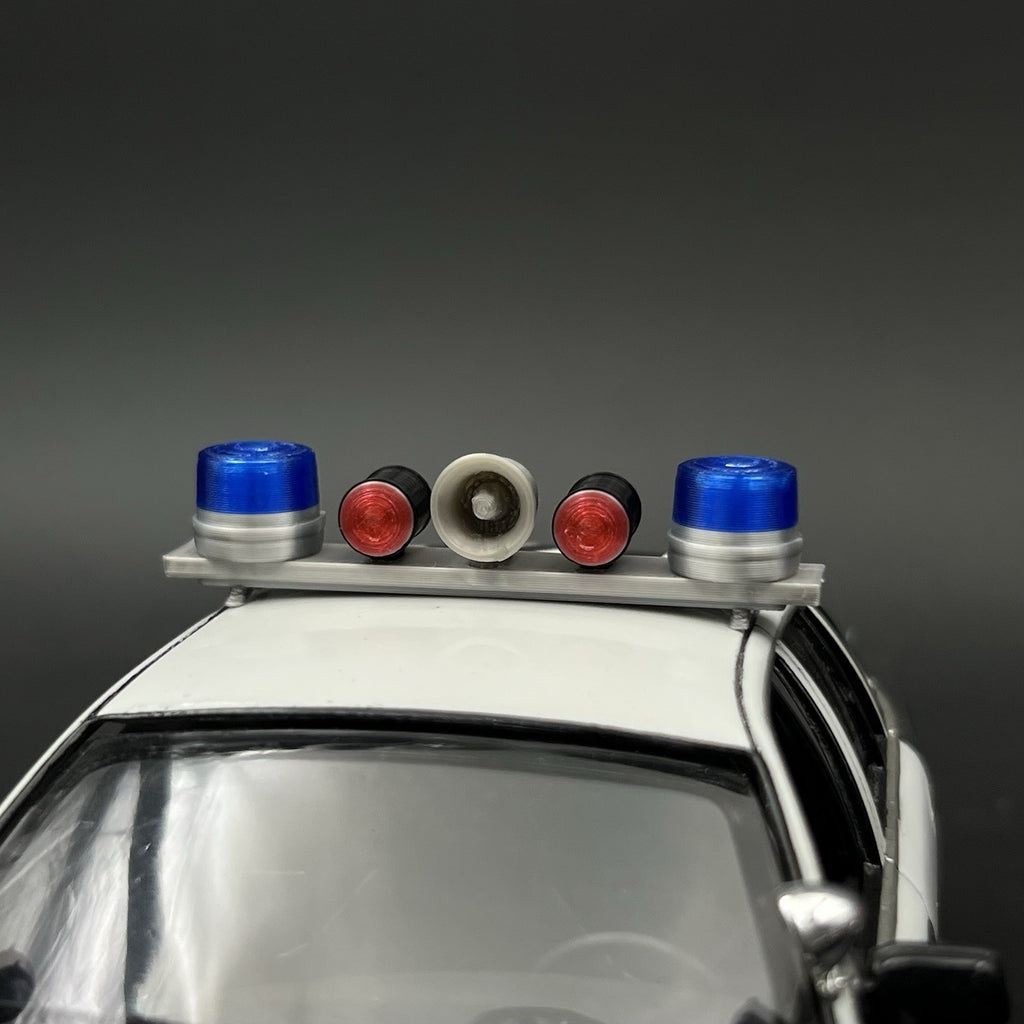 1/24 25 Blue Red Mars Skybolt Beacon Lightbar Siren Speaker Police Sheriff Fire17