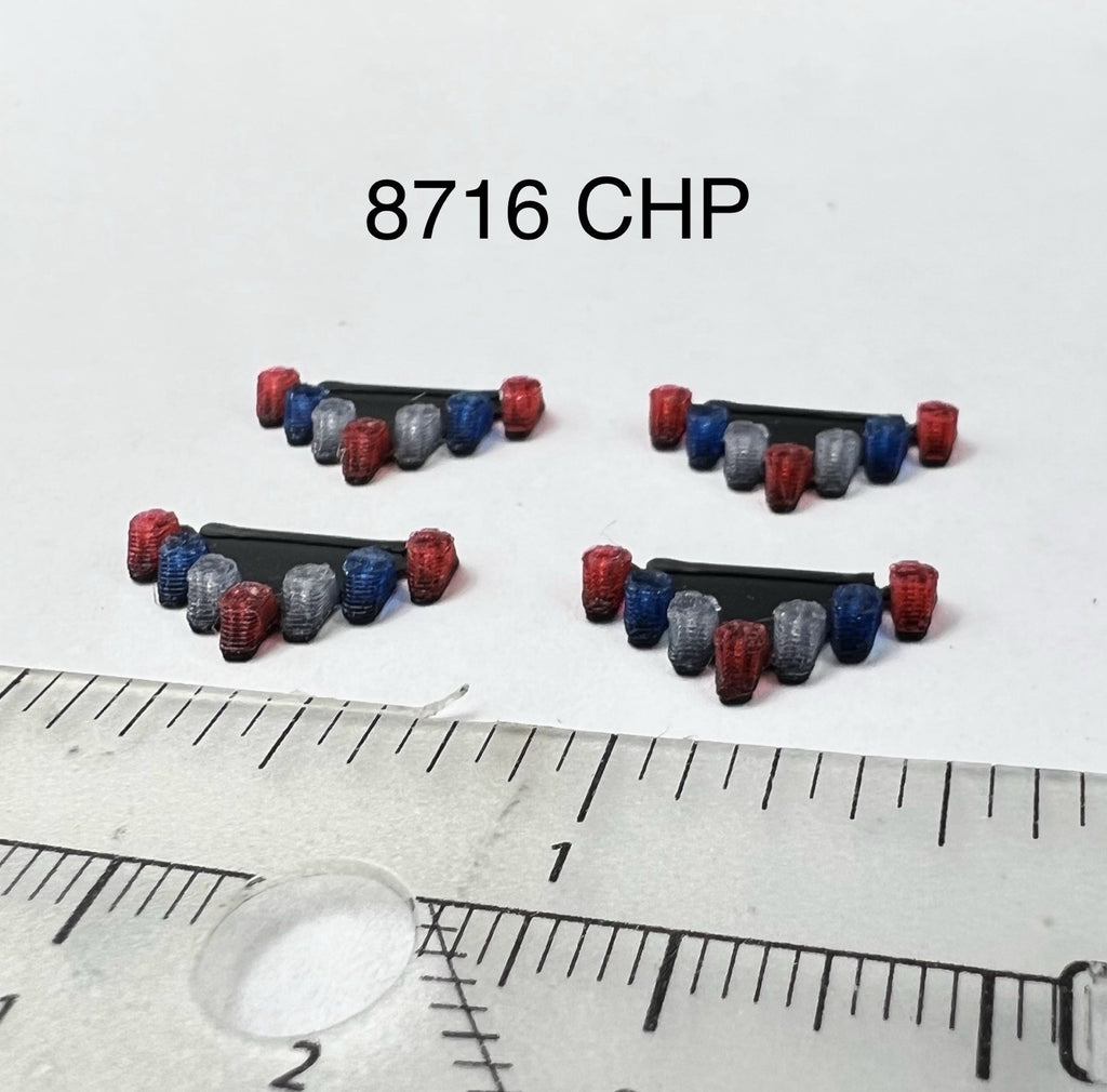 4 Pack 1/87 Blue Red Vector Vision Lightbar CHP California Highway Patrol Police0