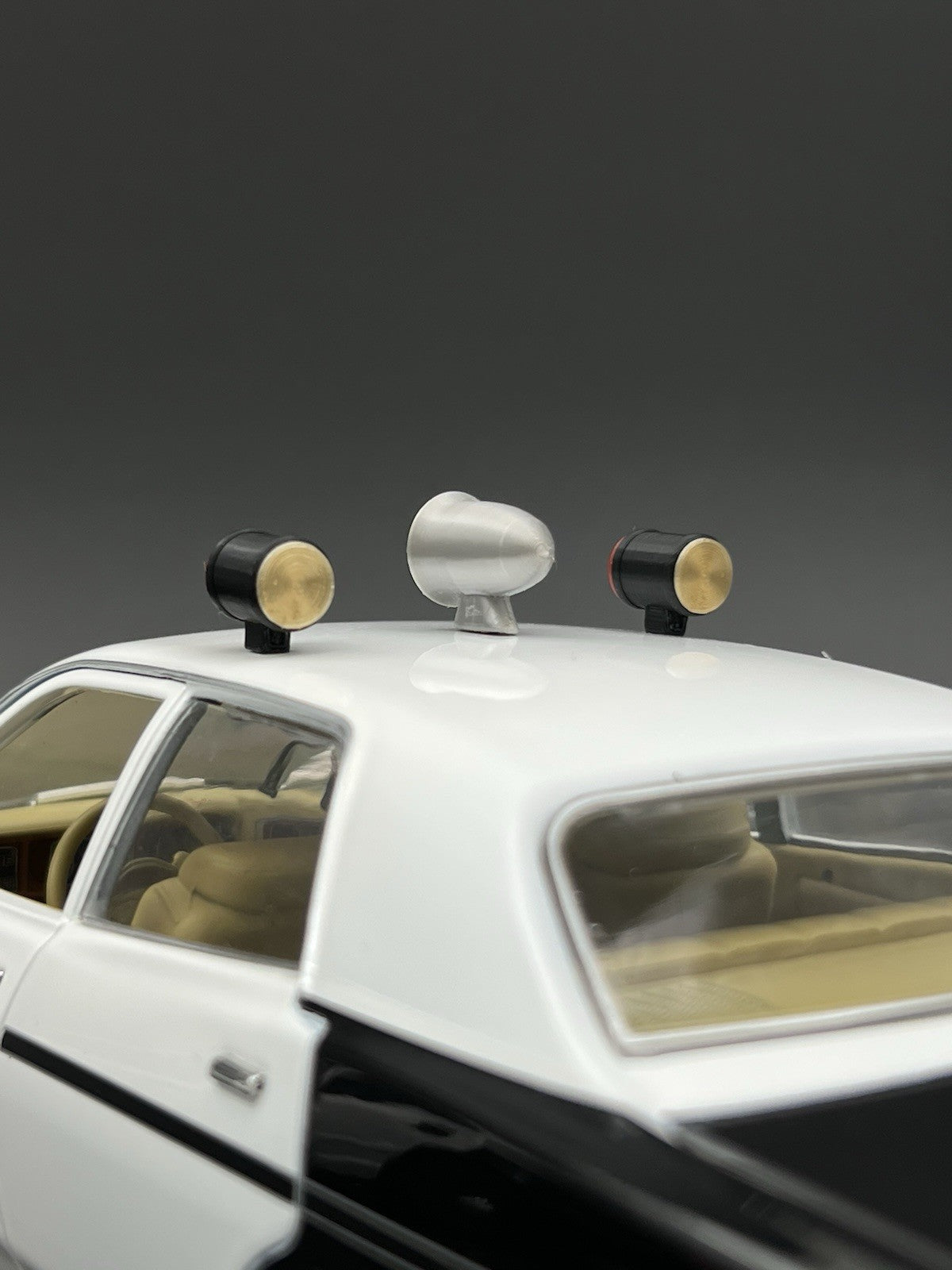1/18 Scale LAPD Adam 12 Can Lights Siren Trio T2 Los Angeles Police Red Lightbar2