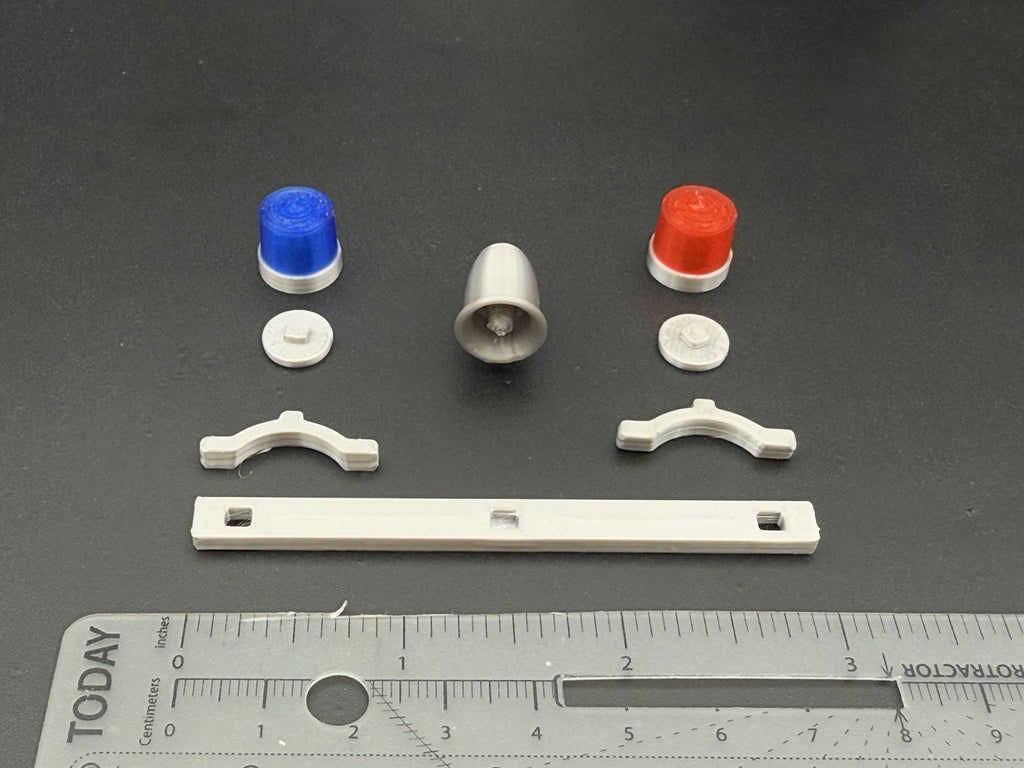 1/24 25 Scale Model Federal Twin Beacon Ray Blue Red Lightbar Visibar 2461BR1
