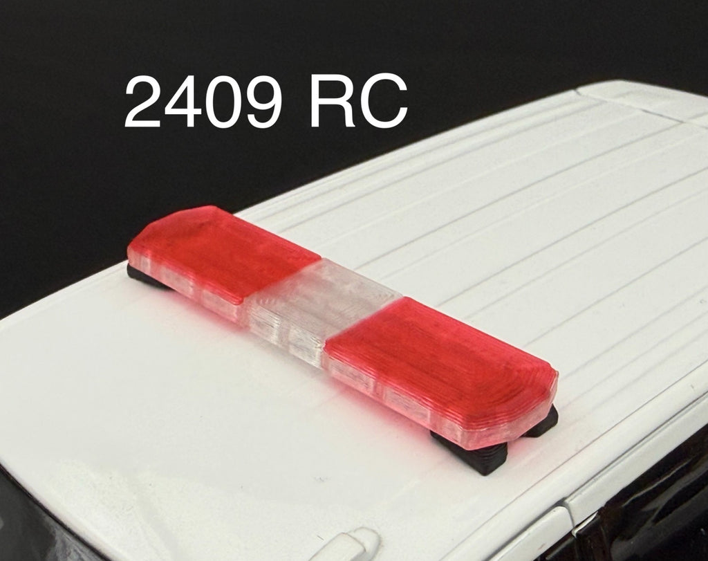 1/24 25 27 LED Ready Code 3 2700 Red Clear Lightbar Fire Police 2409RC0