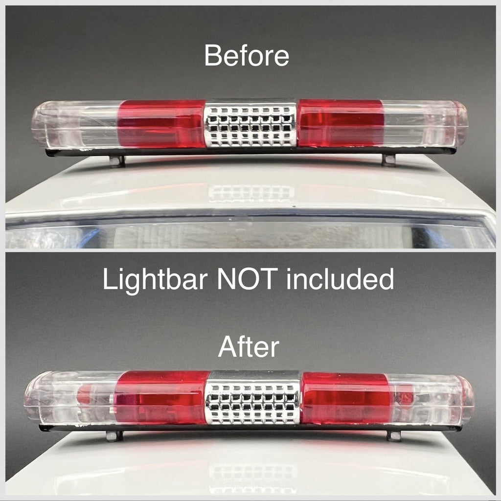 Chrome Rotator Lens Insert For 1/18 Greenlight AeroDynic Police Lightbar Caprice3