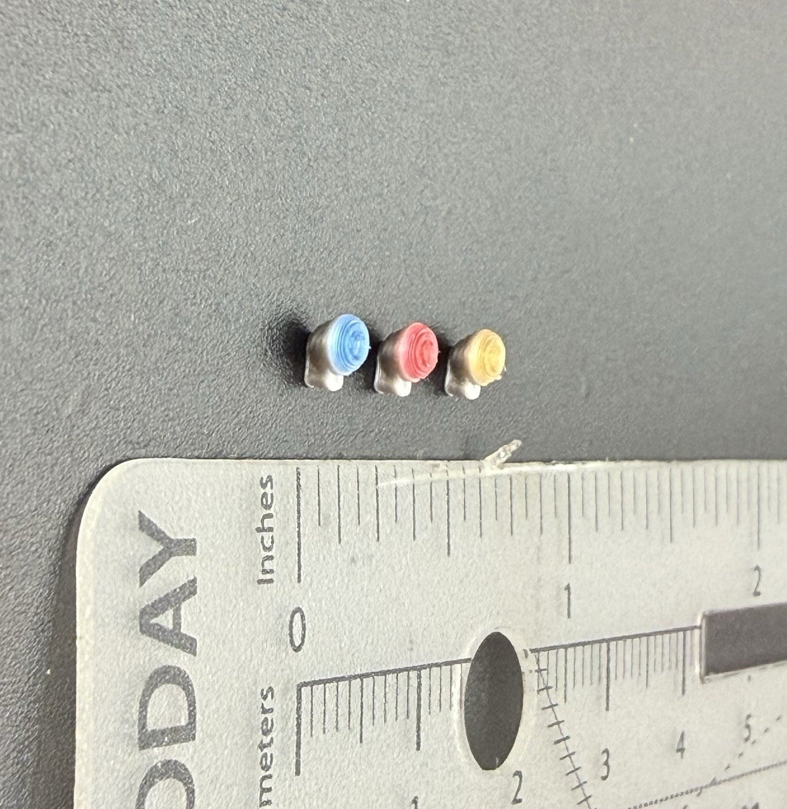 3 Pack 1/64 Scale Model Blue Red Amber PAR Round Deck Light Police 6451CHP3