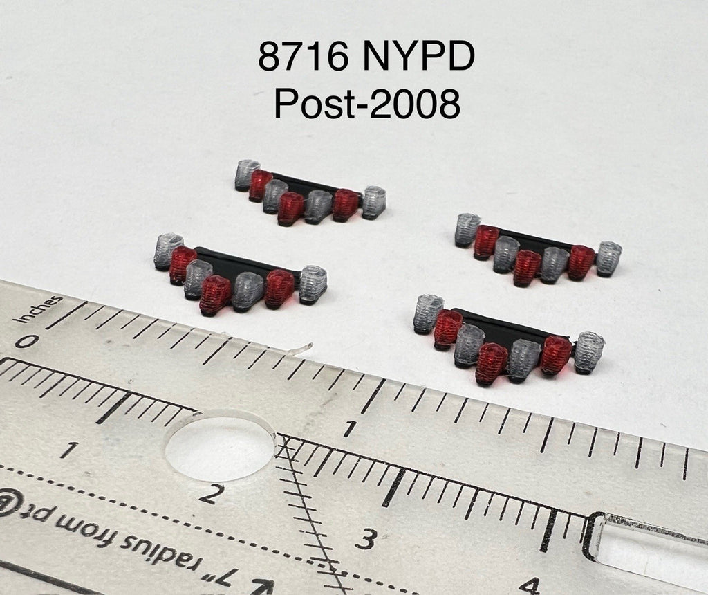4 Pack 1/87 HO Red Vector Vision Lightbar Post 2008 NYPD New York Police Sheriff0