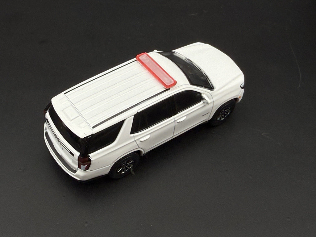 2-Pack 1/64 Scale Model Silver Top Red LED Style Whelen Lightbar 6402RS8