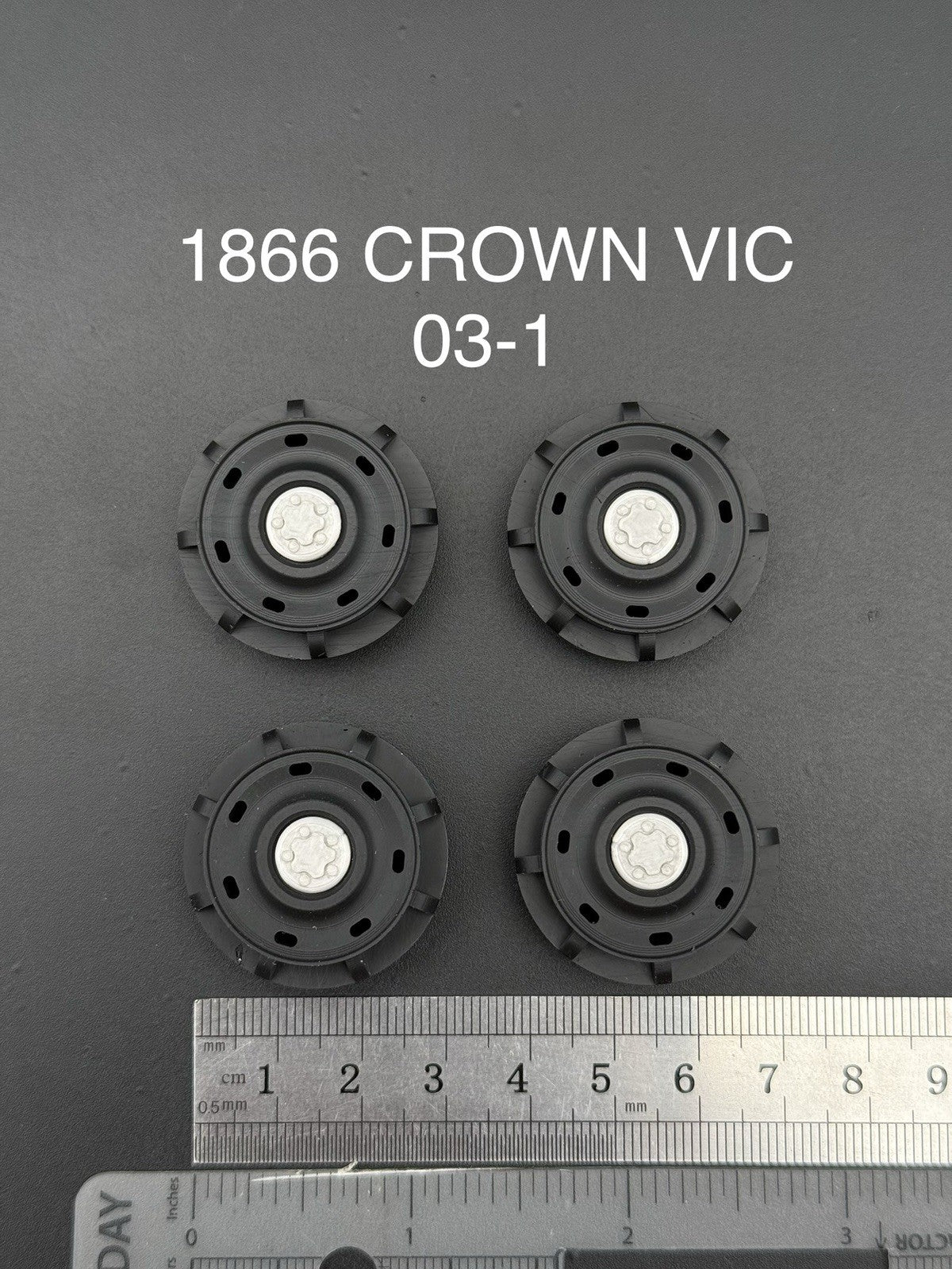 4 Pack 1/18 Scale Model 2003 Steel Wheel For Motormax Crown Victoria Police 18660