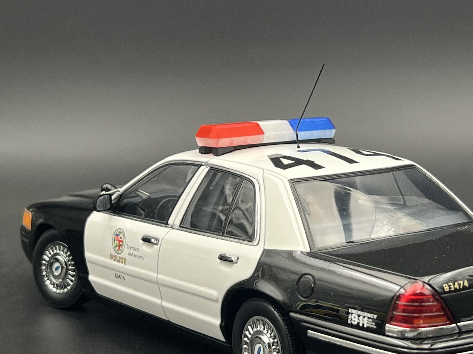 1/18 Scale Blue Clear Red Code 3 MX7000 Lightbar LAPD LASD Sheriff State Police8