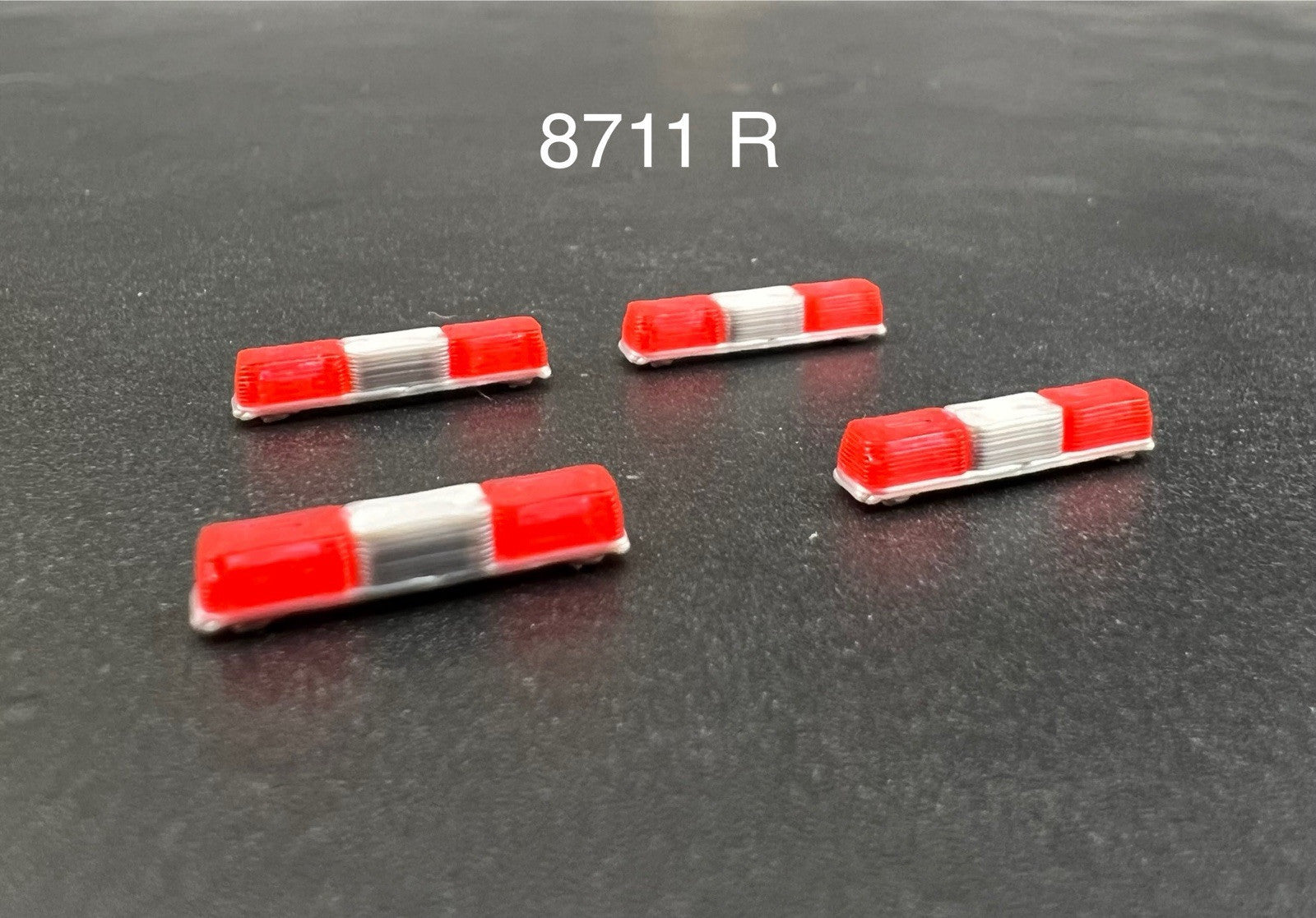 4 Pack 1/87 HO Red Twinsonic Lightbar Police Sheriff Fire Engine Truck Ambulance0