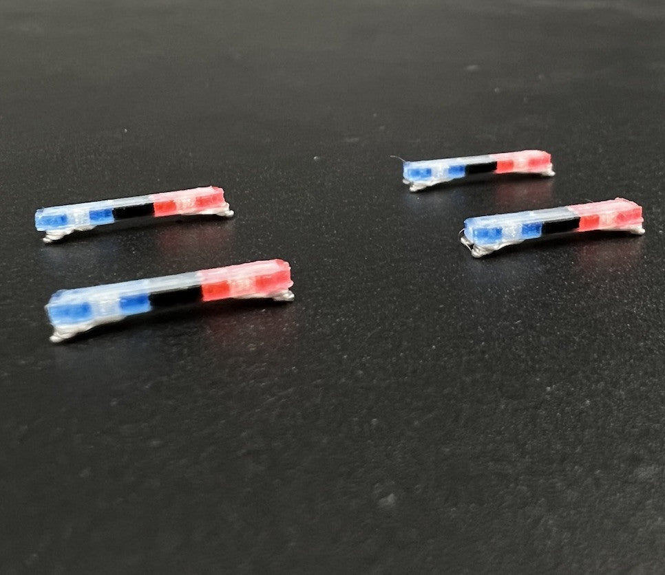 4 Pack 1/87 HO Edge Lightbar Blue Red Police Sheriff Highway Patrol SUV Car5