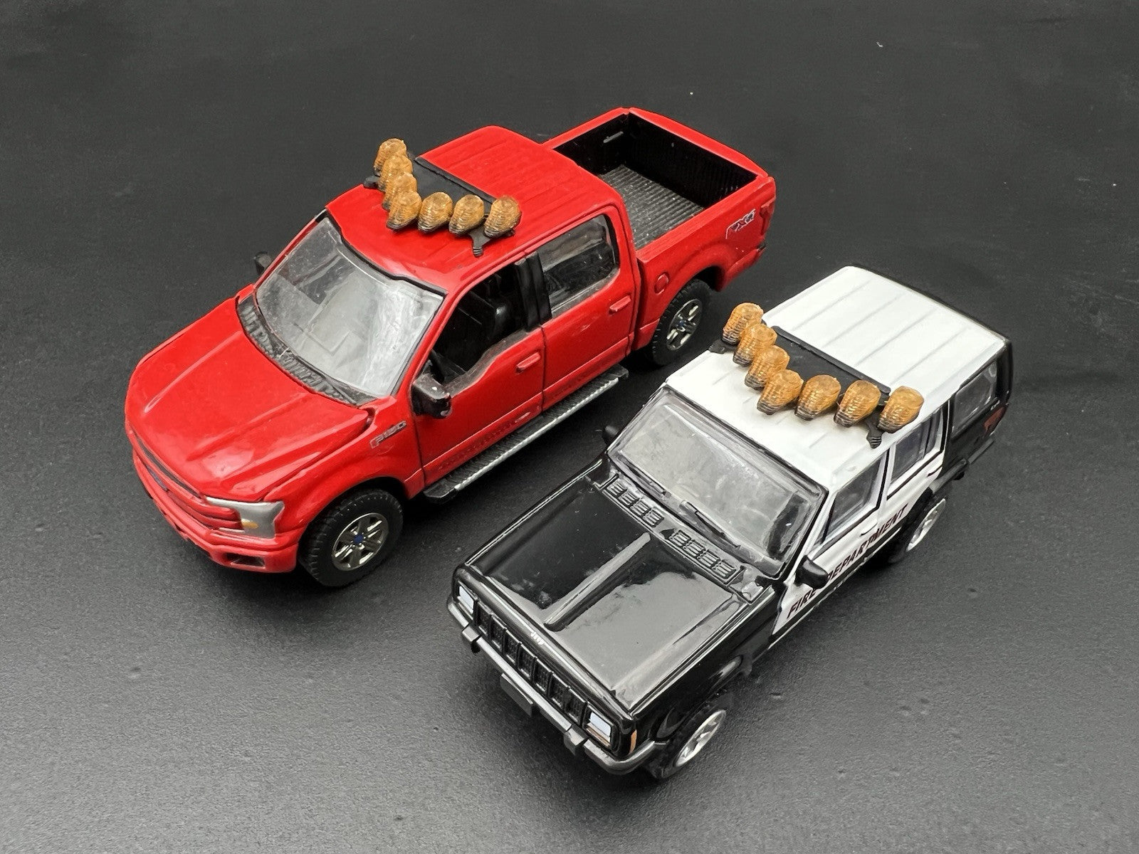 2 Pack 1/64 Vector Vision Amber Yellow Lightbar Tow Work Truck Construction2