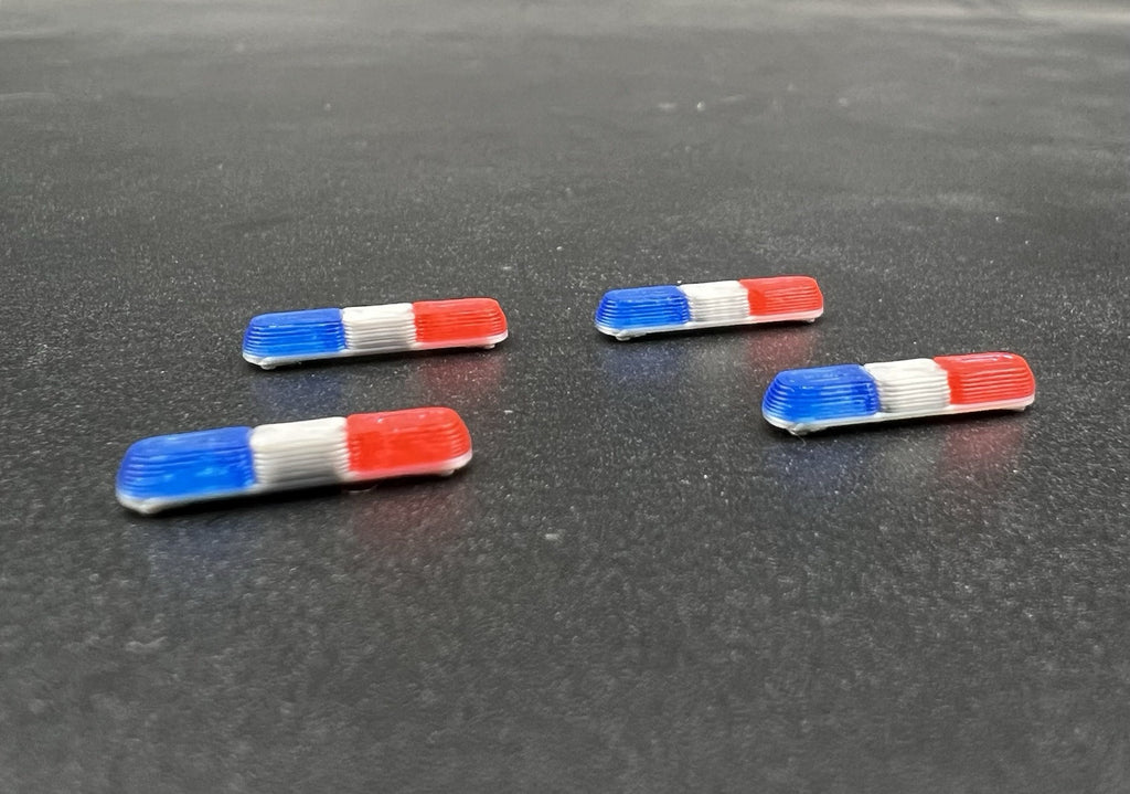 4 Pack 1/87 HO Blue Red 8000 80H 90H Lightbar Police Sheriff Highway Patrol5