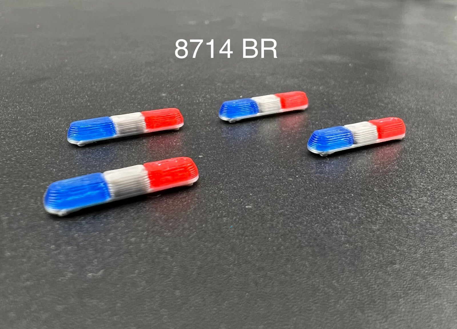 4 Pack 1/87 HO Blue Red 8000 80H 90H Lightbar Police Sheriff Highway Patrol0