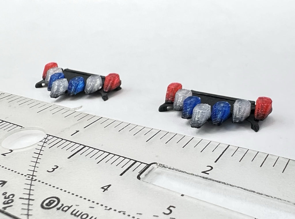 2 Pack 1/64 Blue Red Vector Vision Lightbar Las Vegas Metro Police LVMPD Style12