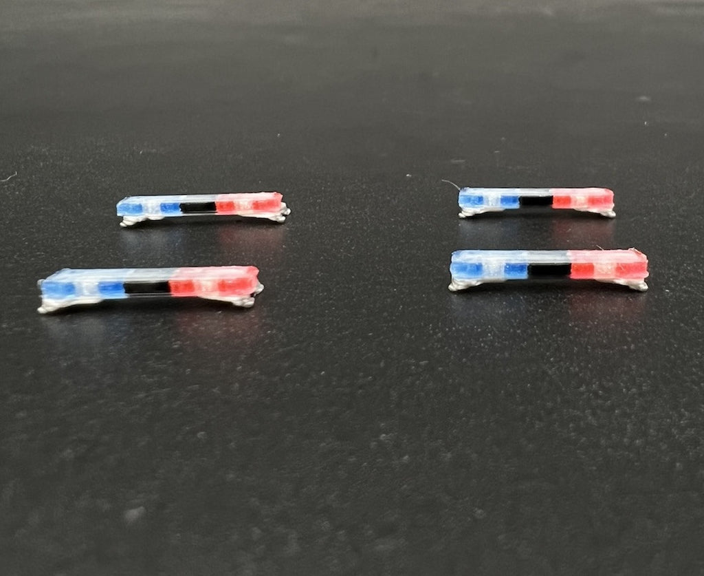 4 Pack 1/87 HO Edge Lightbar Blue Red Police Sheriff Highway Patrol SUV Car4