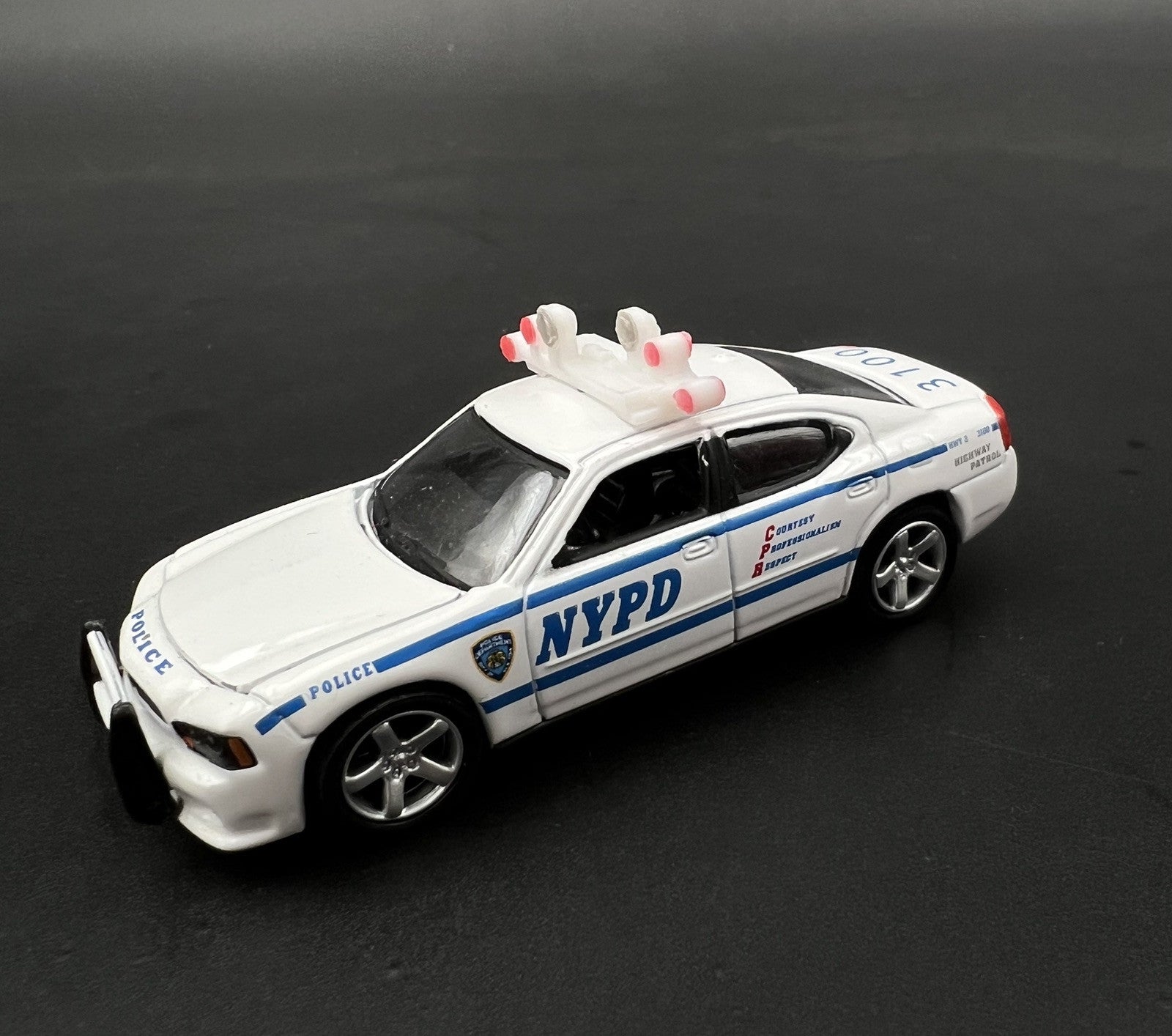 1/64 NYPD Highway Patrol (Down) Vintage High Riser Lightbar New York Police9