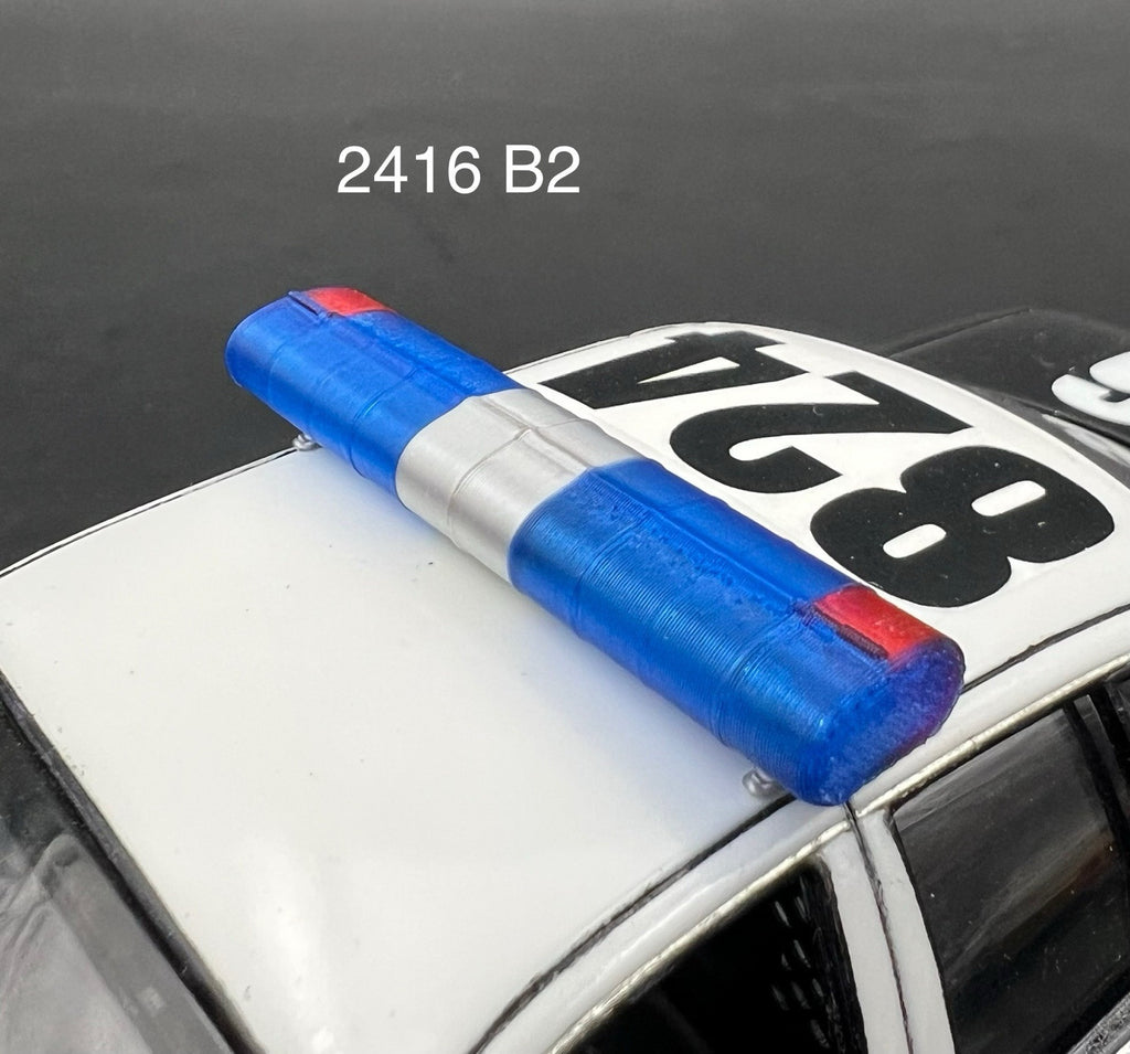 1/24 1/25 LED Ready AeroDynic Lightbar Blue Chrome Red State Police Sheriff0