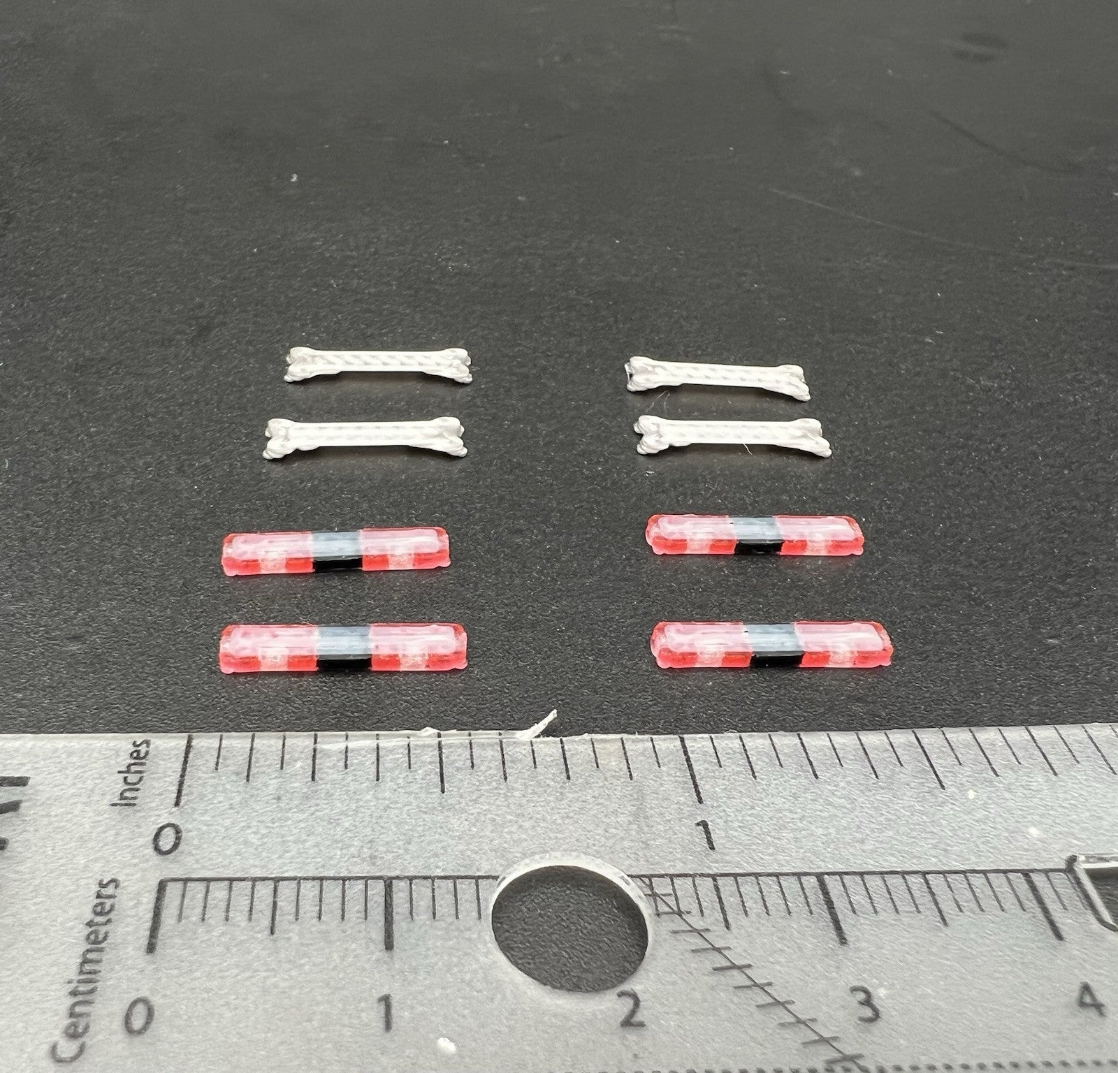 4 Pack 1/87 HO Edge Lightbar Red Fire EMS Police Sheriff Car Truck Ambulance1