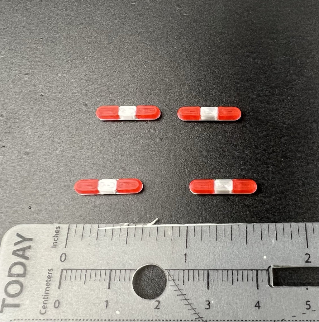 4 Pack 1/87 HO Red 8000 90H Lightbar Police Sheriff Fire Engine Truck Ambulance1