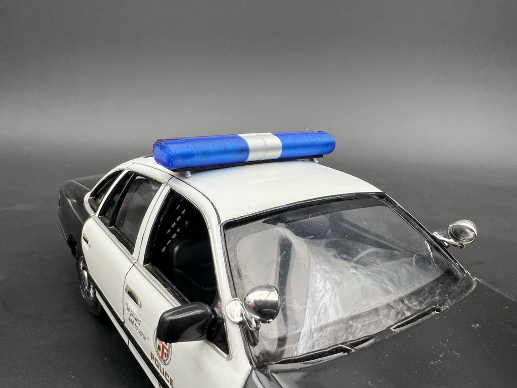 1/24 1/25 LED Ready AeroDynic Lightbar Blue Chrome Red State Police Sheriff5