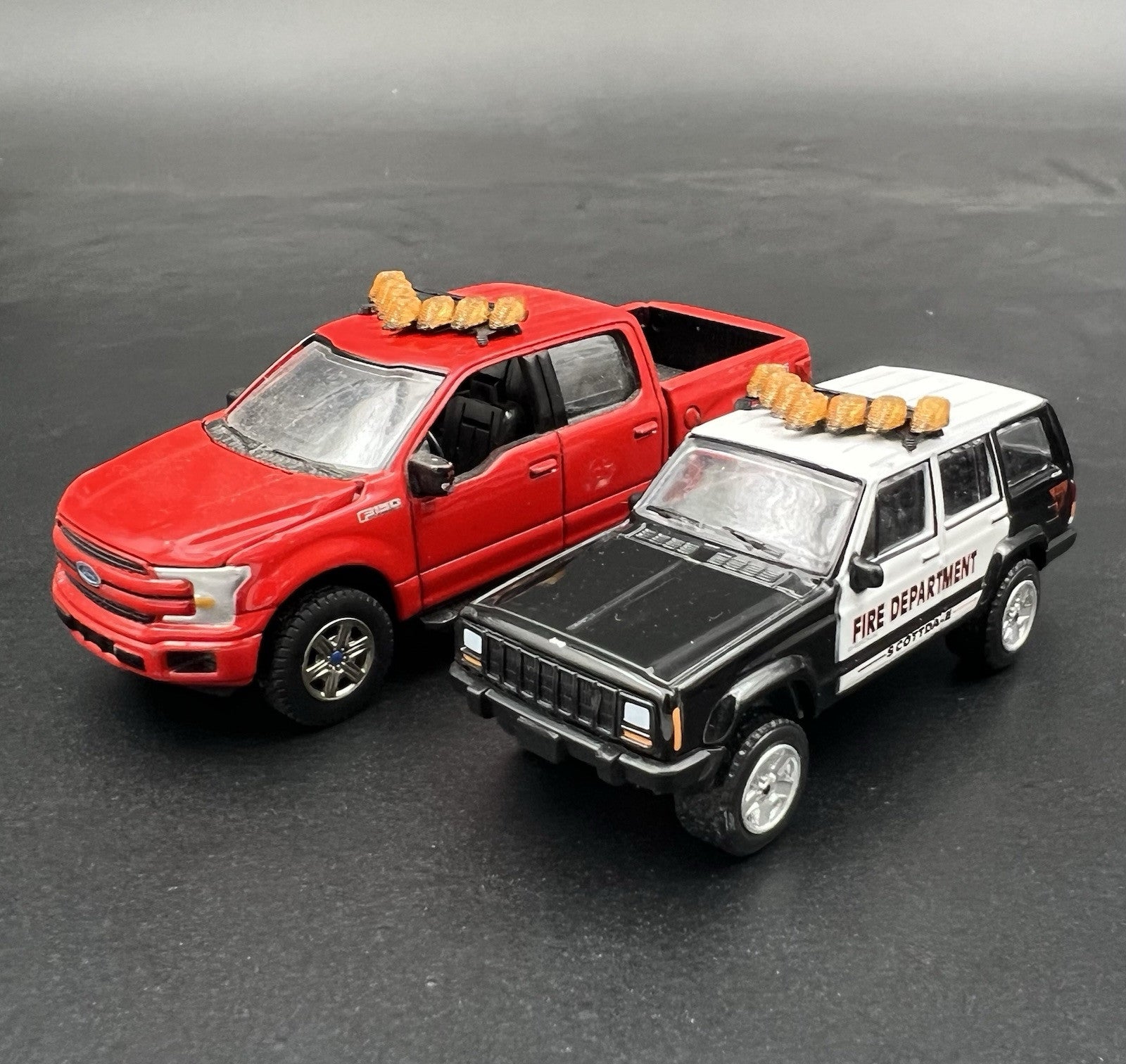 2 Pack 1/64 Vector Vision Amber Yellow Lightbar Tow Work Truck Construction3