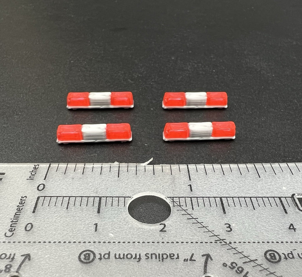 4 Pack 1/87 HO Red Twinsonic Lightbar Police Sheriff Fire Engine Truck Ambulance1